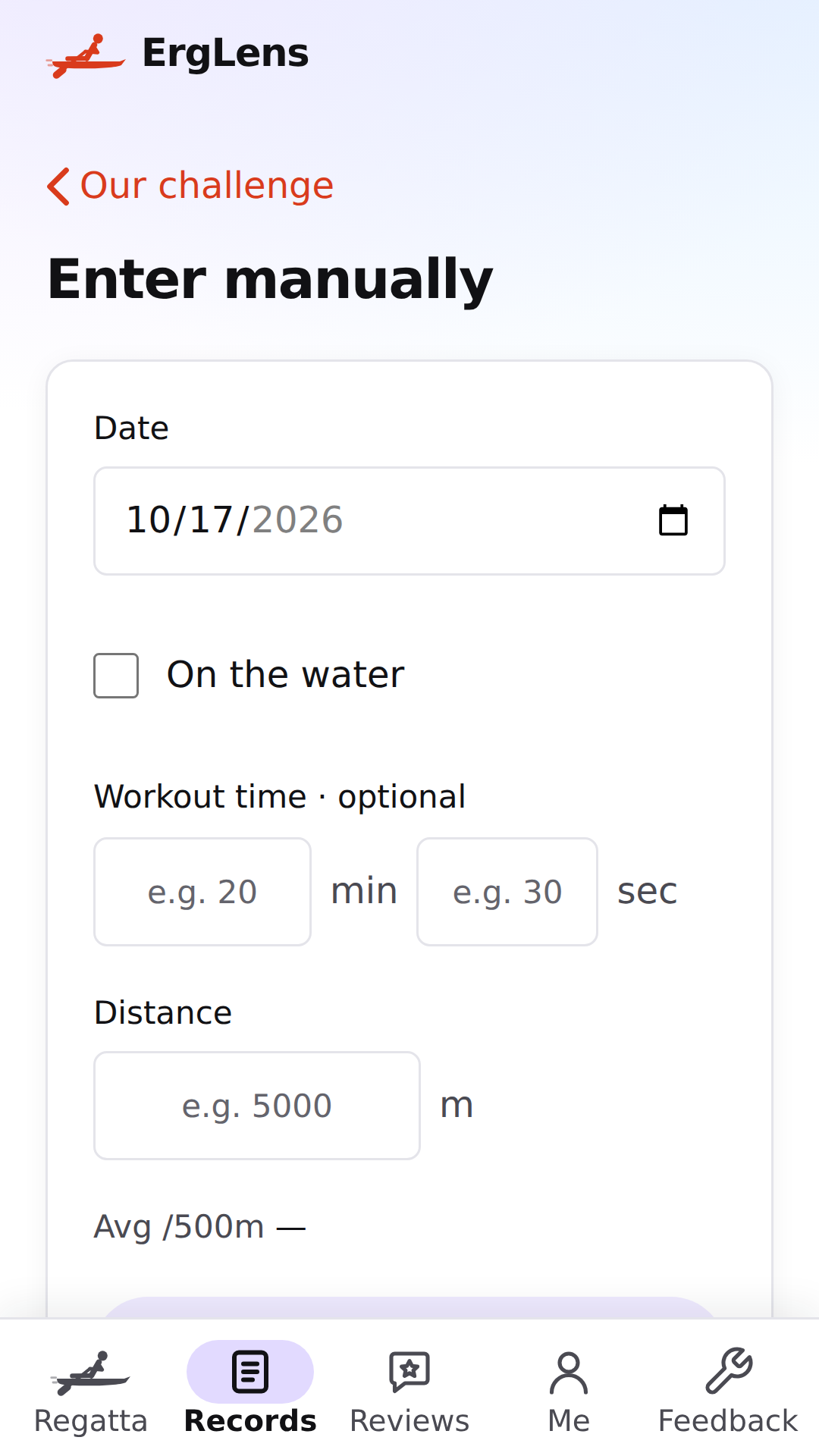 Log a row
